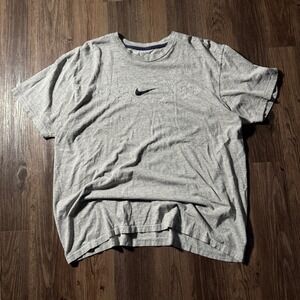 Nike Gray T Shirt Embroidered Logo Men's‎ Tee Minimalist Sportswear Top